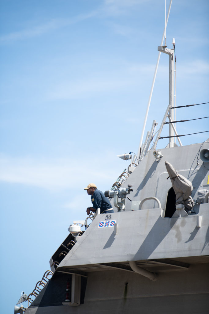 sailor waits to deploy from mayport florida